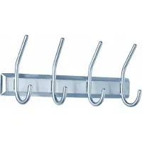 Alco Armoire de fixation murale 130 x 70 x 315 mm (L x H x P) 4 crochets en acier inoxydable argent