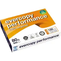 Clairefontaine Ramette 500 Feuilles A4 210x297 80g Evercopy Performance 100% Recyclé Blanc 120CIE