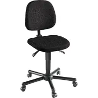 MeyChair Chaise de travail pivotante XXL Workster Pro W19-11375, avec roulettes, réglable en hauteur, jusqu'à 250 kg, tissu, résistant aux désinfectants, noir