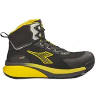Diadora Chaussure de sécurité haute VORTEX DA2 MID S3S SC SR HRO ESD, Noir/Jaune chromé T.43 - - 701.182041-C0401-43