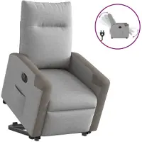 vidaXL Fauteuil relax avec releveur électrique Gris nuage Tissu