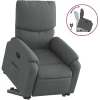vidaXL Fauteuil relax releveur gris foncé Tissu
