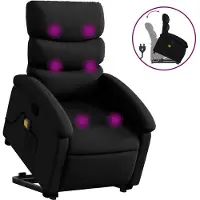 vidaXL Fauteuil de massage avec releveur Noir similicuir