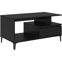 vidaXL Table basse noire imitation chêne 90 x 49 x 45 cm Bois composite