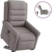 vidaXL Fauteuil relax avec releveur électrique Taupe Tissu