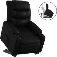 vidaXL Fauteuil inclinable Noir Similicuir