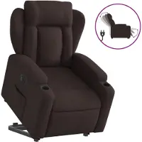 vidaXL Fauteuil relax avec releveur électrique Tissu marron foncé