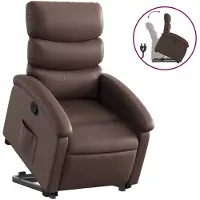 vidaXL Fauteuil relax avec releveur Marron Similicuir