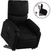 vidaXL Fauteuil relax avec releveur Noir Similicuir