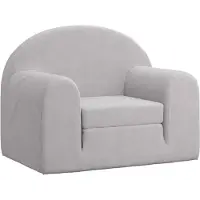 vidaXL Canapé-lit pour enfants Gris clair Peluche douce