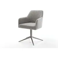 DELIFE Chaise-pivotante Greg-Flex tissu structuré doux gris pied de chaise 4 branches grafiete pivotement sur 360° fonction bascule resorts ensachés