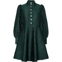 Y.A.S Ripple Long Sleeve Short Dress Vert 38 Femme