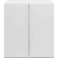 CALICOSY - Meuble de rangement 2 portes et 2 étagères à l'intérieur blanc L76cm - ORSA