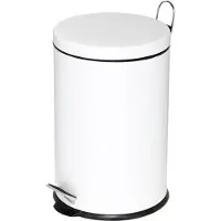 Alco Poubelle à pédale avec insert plastique 20 litres blanc, Poubelle, Blanc, Noir