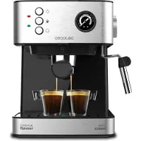 Cecotec Machine à Café Espress Power Espresso 20 Professionale, 850 W, 20 bars de Pression, Manomètre, 1,6L, Bras Double Sortie