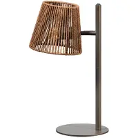 Expo Lampe de table Daan marron avec capuchon en rotin