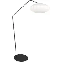Steinhauer Lampadaire Zig-Zag noir avec abat-jour blanc Ø 60cm