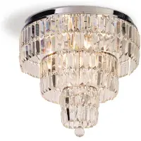 Searchlight pLAFONNIER 6LT, CHROMÉ AVEC VERRE CLAIR. IP44
