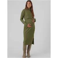 Mamalicious Suniva June Maternity Long Sleeve Midi Dress Vert L Femme