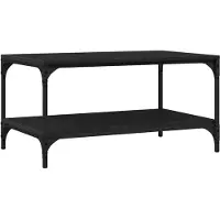 vidaXL Table basse noir aspect chêne 82 x 50 x 40 cm en aggloméré
