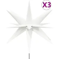 vidaXL Étoiles de Noël LED 3 pièces avec piquet de terre Pliable Blanc 35 cm