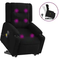 vidaXL Fauteuil de massage avec releveur Noir Tissu