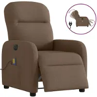 vidaXL Fauteuil de massage électrique Marron Tissu
