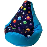 Go Gift Sako bag pouffe pear print blue planets L 105 x 80 cm