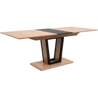 Finori - Table à manger extensible de 160 à 200 cmReproduction chêne artisan et noir - SORIA