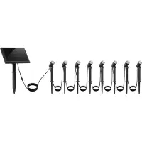 Lumisky Lot de 8 Spots solaires LED Plastique Noir H27cm