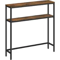 Songmics Table d'appoint étroite, 2 étagères, 80 cm, couloir, salon (80 x 20 x 80 cm)