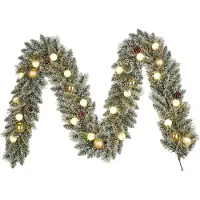 Luca Lighting Guirlande de Noël blanche avec or 270cm avec LED et minuterie - Jack