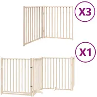 vidaXL Porte pour chien 10 pièces avec porte Pliable 800 cm Bois de peuplier