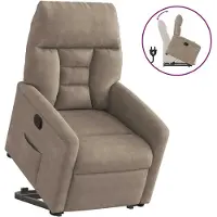 vidaXL Fauteuil relax avec releveur Taupe Tissu microfibre