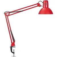 MAUL lampe de table MAULstudy E27 sans ampoule pied à pince rouge