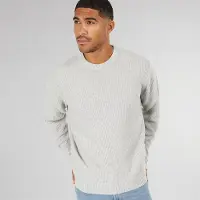 Jack & Jones Pull en maille riz Homme Gris Clair
