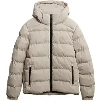 Superdry Microfibre Sport Puffer Jacket Beige M Homme