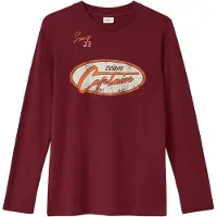 s.Oliver T-Shirt orange foncé / bordeaux / blanc
