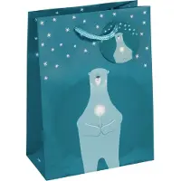 Sigel Cadeau de Noël "Polar bear with candle",petit (1x)