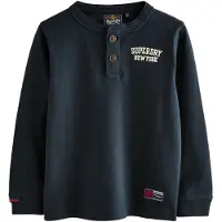 Superdry T-Shirt bleu marine / blanc