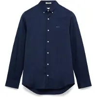 Gant pour homme. 3000302 Pinpoint Slim Fit Oxford Shirt navy (S), Casuel, Coton, Classique, Manche longue, Marine