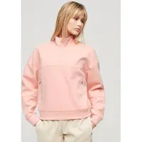 Superdry Sport Tech Relaxed Half Half Zip Sweatshirt Orange XS Femme