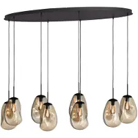 Masterlight Lampe suspendue Lava Oval 8x verre doré Ø 22,5cm
