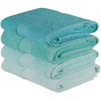 Asir Serviettes À Main Asir Grup 4 Pièces 100% Coton 50 X 90 Cm Vert Marin