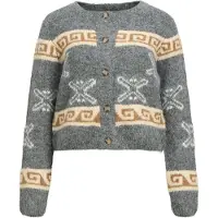 Object Cardigan beige / cognac / gris chiné / blanc