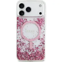 GUESS Resin Bottom Glitter Magsafe Iphone 17 Pro Max Phone Case Rose