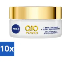 Nivea - Q10 Power Crème de Jour Extra Soin - Crème Anti-Rides - SPF 15 - Huile d'Argan Bio - Peau sèche - 50 ml - Pack Avantage - 10 pièces
