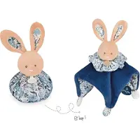 Helvetica Doudou boule 3 en 1 Lapin bleu - Doudou et Compagnie - Mixte - Naissance - Acrylique