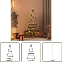 OEM Sapin de Noël métallique 125 cm noir - Sapin de Noël en métal - Décoration de Noël moderne - Kit de décoration de Noël à monter soi-même - Sapin de Noël métallique standard - Sapin de Noël noir