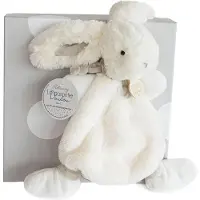 Doudou et Compagnie Coffret Doudou - Crème lapin peluche 26 cm